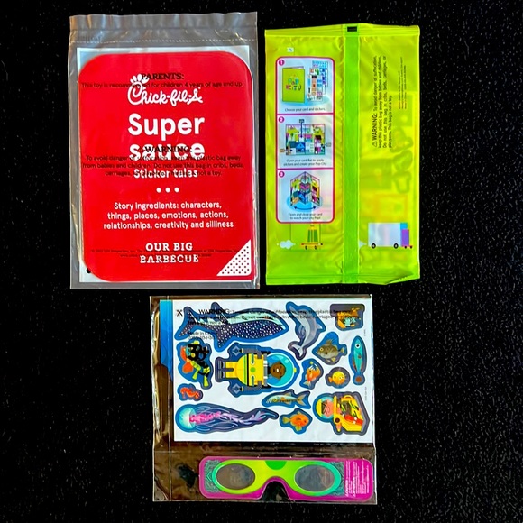 Set of 3 Sticker Books 3D Ocean Depths, Art Pop City Super Sauce Chick-fil-A NEW - Picture 2 of 6